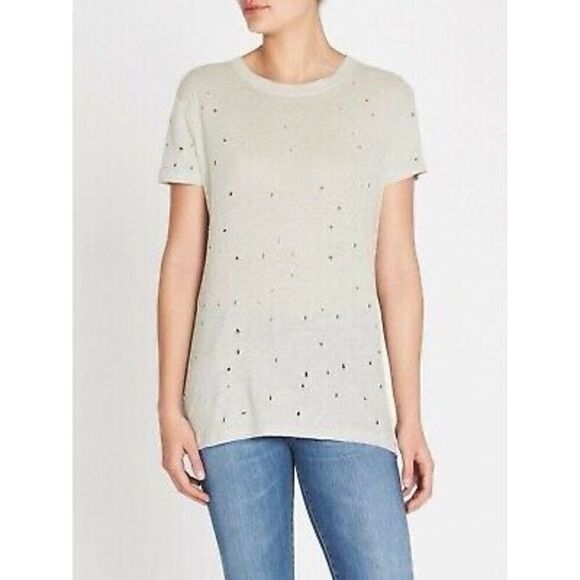 Iro Clay Distressed Linen Tee Ecru S - Picture 1 of 5